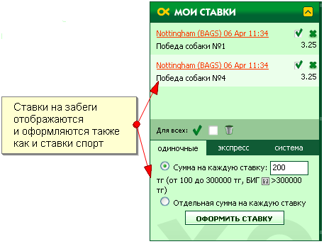 Ставка в тоталізаторі букмекерської контори «Гол+Пас»